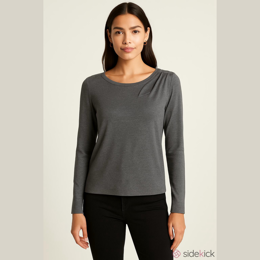 White House Black Market Gray Crew Neck Cashmere Sweater